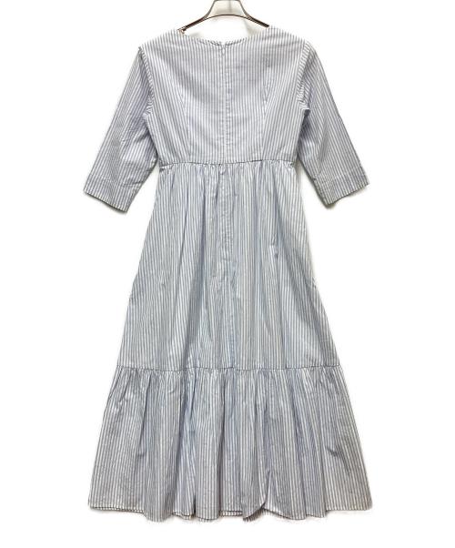 ne quittez pas（ヌキテパ）ne quittez pas (ヌキテパ) 半袖ワンピース ホワイト×ブルー サイズ:FREEの古着・服飾アイテム