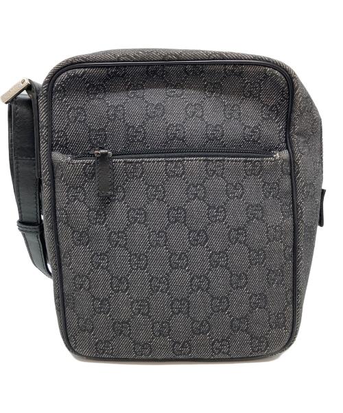 GUCCI（グッチ）GUCCI (グッチ) GGキャンバスショルダーバッグ ブラックの古着・服飾アイテム