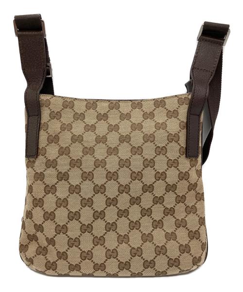 GUCCI（グッチ）GUCCI (グッチ) GGキャンバスショルダーバッグ ブラウンの古着・服飾アイテム