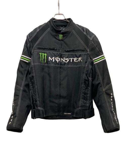 CROSS BORDER（クロスボーダー）CROSS BORDER (クロスボーダー) バイクジャケット ブラック×グリーン サイズ:Ｌの古着・服飾アイテム