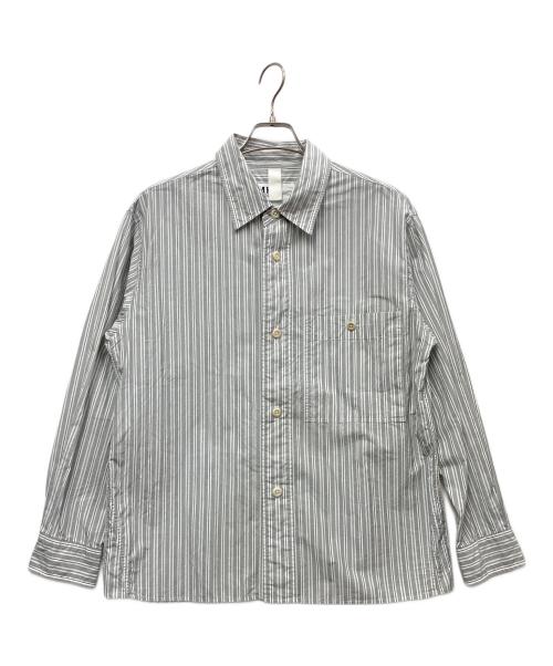 MHL（エムエイチエル）MHL (エムエイチエル) 長袖シャツ グレー×ホワイト サイズ:Ｍの古着・服飾アイテム