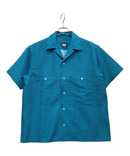 HELLY HANSEN（ヘリーハンセン）HELLY HANSEN (ヘリーハンセン) 半袖シャツ グリーン×ブルー サイズ:Ｍの古着・服飾アイテム