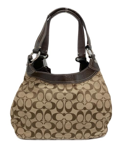 COACH（コーチ）COACH (コーチ) ハンドバッグ ブラウン×ベージュの古着・服飾アイテム
