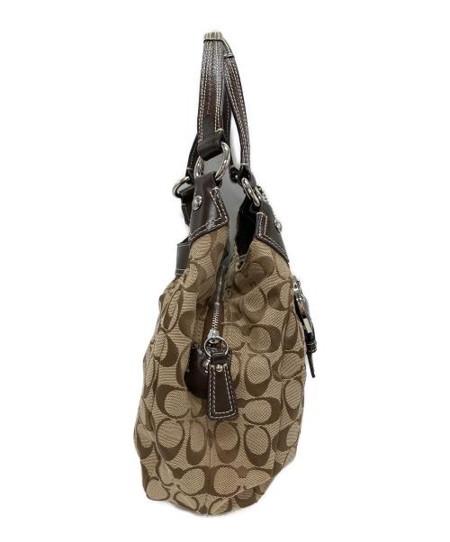 COACH（コーチ）COACH (コーチ) ハンドバッグ ブラウン×ベージュの古着・服飾アイテム