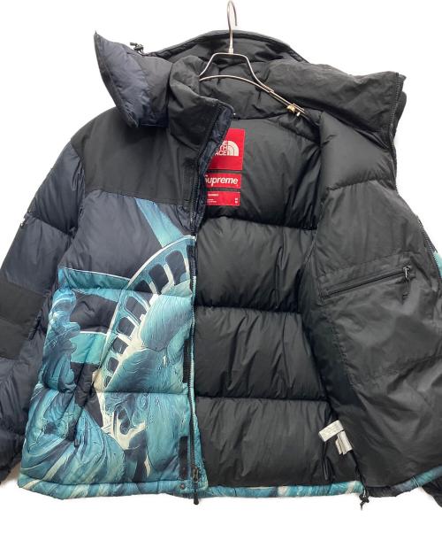THE NORTH FACE（ザ ノース フェイス）THE NORTH FACE (ザ ノース フェイス) Supreme (シュプリーム) ダウンジャケット ブラック×ブルー サイズ:Mの古着・服飾アイテム
