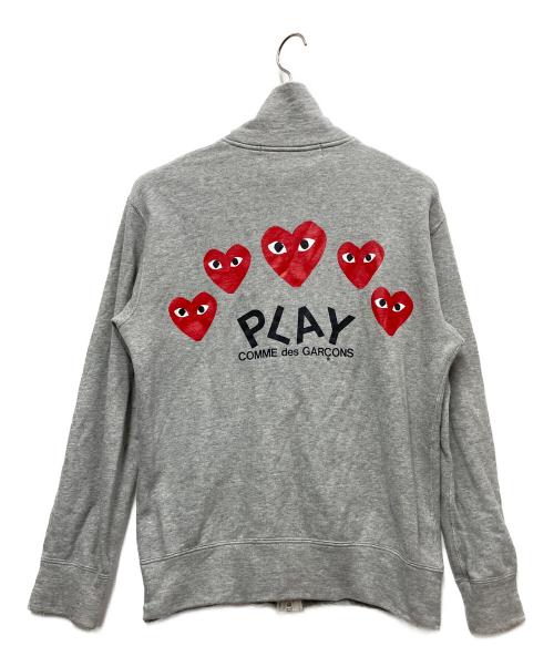 PLAY COMME des GARCONS（プレイコムデギャルソン）PLAY COMME des GARCONS (プレイコムデギャルソン) ジップアップスウェットブルゾン グレー サイズ:Mの古着・服飾アイテム
