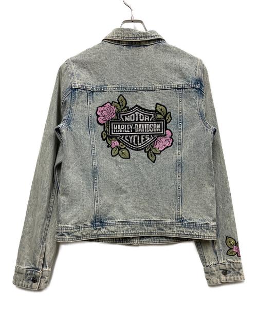 HARLEY-DAVIDSON（ハーレーダビッドソン）HARLEY-DAVIDSON (ハーレーダビッドソン) ROSE & THORN BLING DENIM JACKET インディゴ サイズ:Mの古着・服飾アイテム