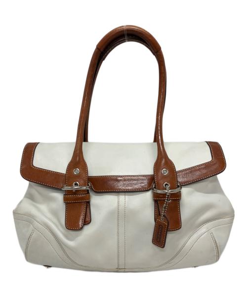 COACH（コーチ）COACH (コーチ) トートバッグ ホワイト×ブラウンの古着・服飾アイテム