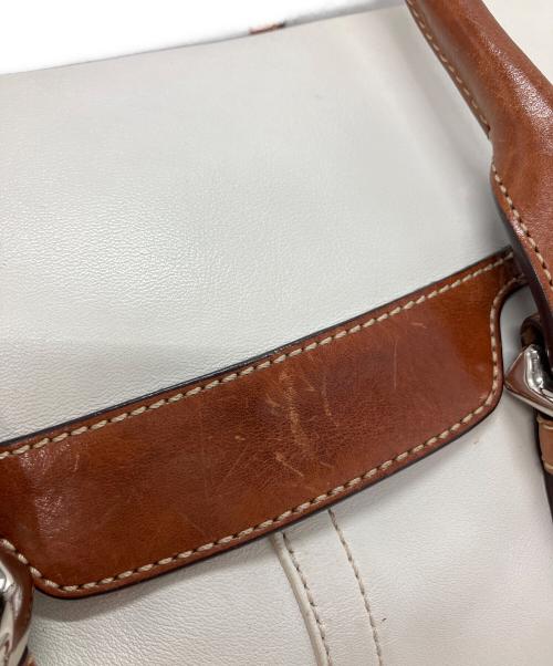 COACH（コーチ）COACH (コーチ) トートバッグ ホワイト×ブラウンの古着・服飾アイテム