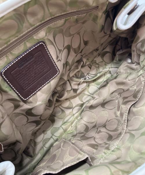 COACH（コーチ）COACH (コーチ) トートバッグ ホワイト×ブラウンの古着・服飾アイテム