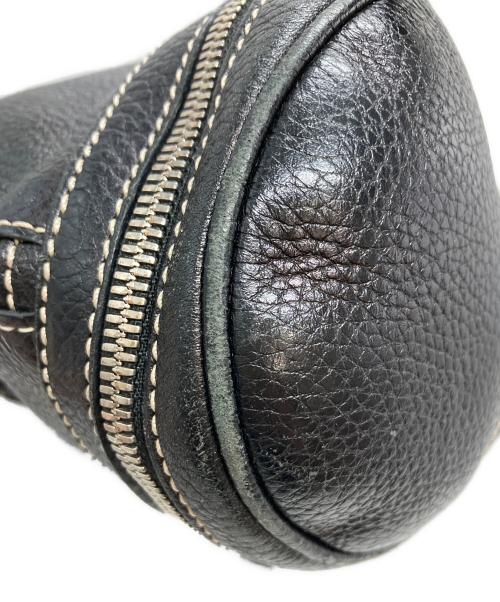 TOD'S（トッズ）TOD'S (トッズ) レザーハンドバッグ ブラックの古着・服飾アイテム