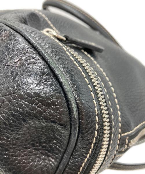 TOD'S（トッズ）TOD'S (トッズ) レザーハンドバッグ ブラックの古着・服飾アイテム