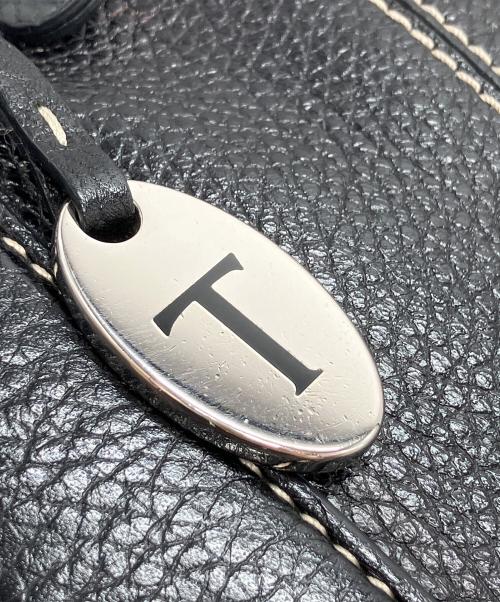 TOD'S（トッズ）TOD'S (トッズ) レザーハンドバッグ ブラックの古着・服飾アイテム