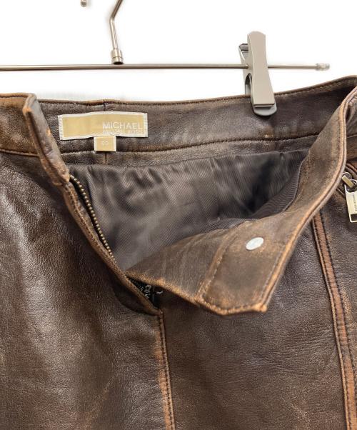 MICHAEL KORS（マイケルコース）MICHAEL KORS (マイケルコース) レザーミニスカート ブラウン サイズ:不明の古着・服飾アイテム