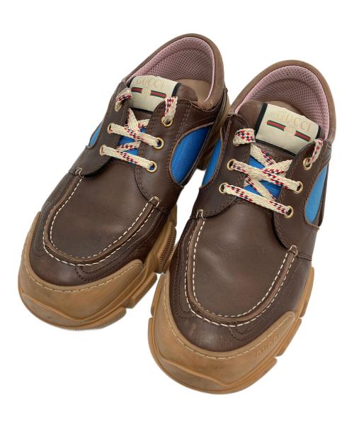 GUCCI（グッチ）GUCCI (グッチ) BOATREK SNEAKER ブラウン×ベージュ サイズ:9の古着・服飾アイテム