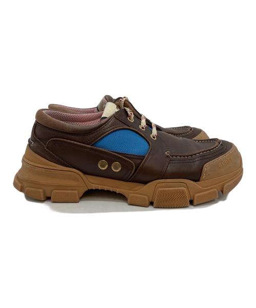 GUCCI（グッチ）GUCCI (グッチ) BOATREK SNEAKER ブラウン×ベージュ サイズ:9の古着・服飾アイテム