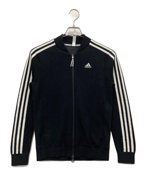 adidas（アディダス）adidas (アディダス) 長袖ライニングフルジップセーター ブラック サイズ:Mの古着・服飾アイテム