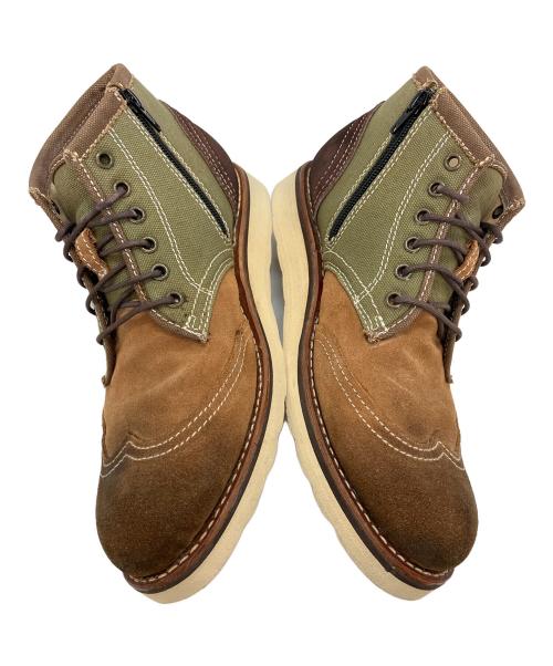 ALPHA INDUSTRIES（アルファインダストリーズ）ALPHA INDUSTRIES (アルファインダストリーズ) ヴィンテージスタイルブーツ ブラウン×カーキ サイズ:25.5の古着・服飾アイテム