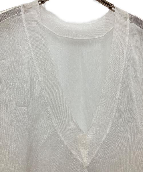 MACPHEE（マカフィー）MACPHEE (マカフィー) シースルーナイロンポリエステルロングベスト ホワイト サイズ:Sの古着・服飾アイテム