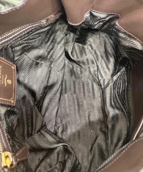 PRADA（プラダ）PRADA (プラダ) ギャザー2WAYバッグ グリーンの古着・服飾アイテム