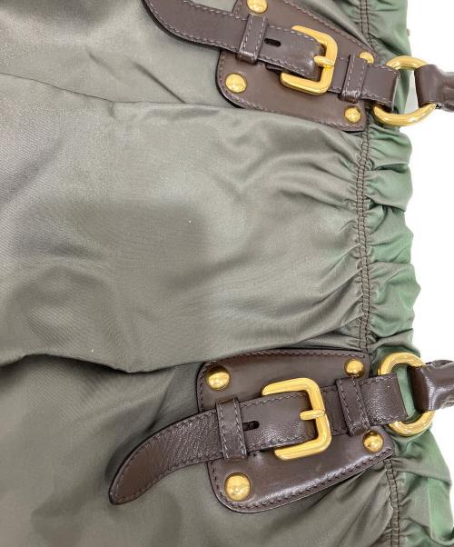 PRADA（プラダ）PRADA (プラダ) ギャザー2WAYバッグ グリーンの古着・服飾アイテム