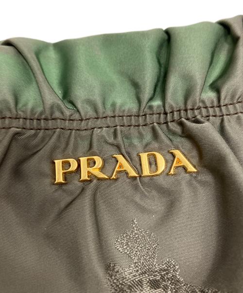 PRADA（プラダ）PRADA (プラダ) ギャザー2WAYバッグ グリーンの古着・服飾アイテム
