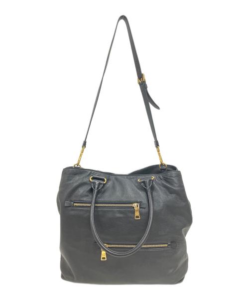PRADA（プラダ）PRADA (プラダ) ブラックレザートートバック ブラックの古着・服飾アイテム