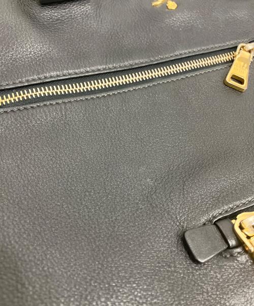 PRADA（プラダ）PRADA (プラダ) ブラックレザートートバック ブラックの古着・服飾アイテム