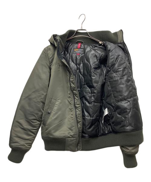 ALPHA（アルファ）ALPHA (アルファ) フーデッドリブジャケット オリーブ サイズ:Mの古着・服飾アイテム