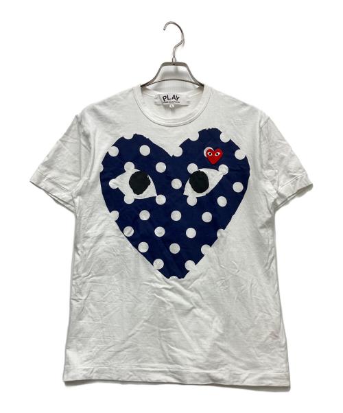 PLAY COMME des GARCONS（プレイコムデギャルソン）PLAY COMME des GARCONS (プレイコムデギャルソン) 半袖カットソー ホワイト サイズ:Lの古着・服飾アイテム