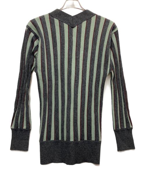 Vivienne Westwood RED LABEL（ヴィヴィアンウエストウッドレッドレーベル）Vivienne Westwood RED LABEL (ヴィヴィアンウエストウッドレッドレーベル) 厚手カーディガン ブラック×グリーン サイズ:2の古着・服飾アイテム
