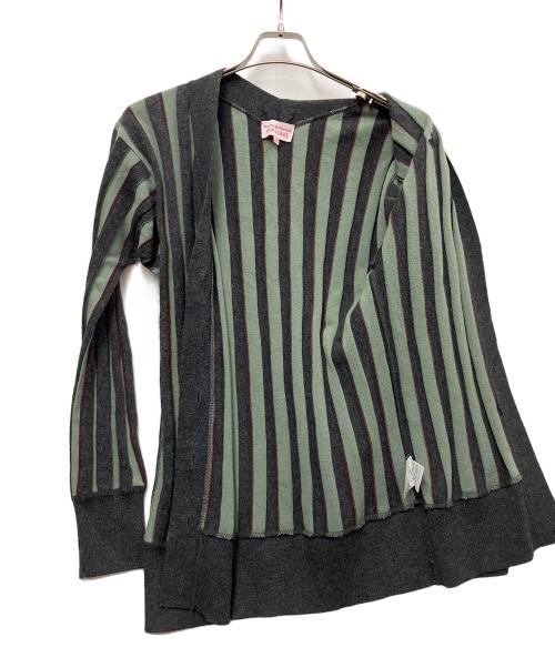 Vivienne Westwood RED LABEL（ヴィヴィアンウエストウッドレッドレーベル）Vivienne Westwood RED LABEL (ヴィヴィアンウエストウッドレッドレーベル) 厚手カーディガン ブラック×グリーン サイズ:2の古着・服飾アイテム
