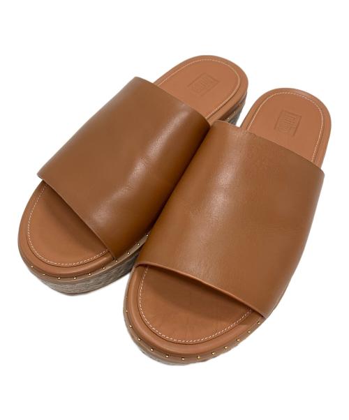 FitFlop（フィットフロップ）FitFlop (フィットフロップ) ウェッジソールサンダル ブラウン×アイボリー サイズ:25の古着・服飾アイテム