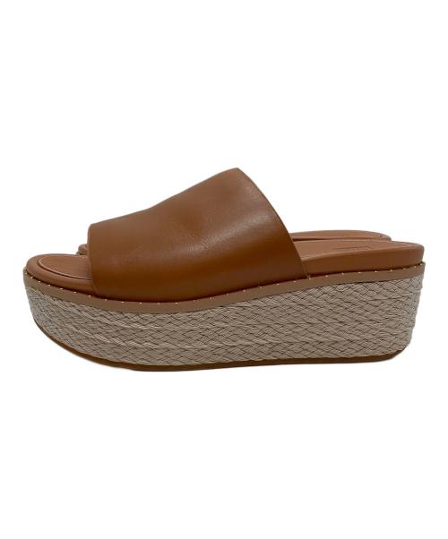 FitFlop（フィットフロップ）FitFlop (フィットフロップ) ウェッジソールサンダル ブラウン×アイボリー サイズ:25の古着・服飾アイテム