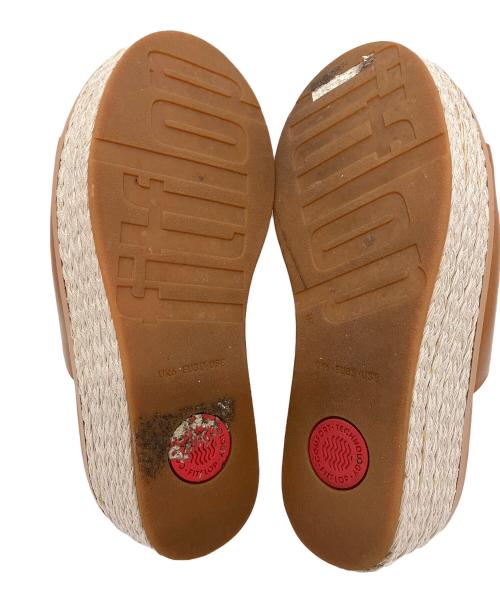 FitFlop（フィットフロップ）FitFlop (フィットフロップ) ウェッジソールサンダル ブラウン×アイボリー サイズ:25の古着・服飾アイテム