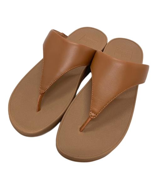 FIT FLOP（フィットフロップ）FIT FLOP (フィットフロップ) レザー トゥポストサンダル ブラウン サイズ:24の古着・服飾アイテム