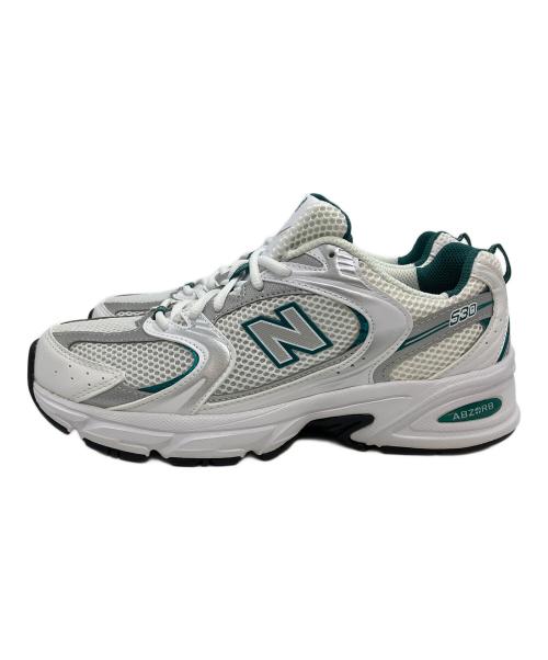 NEW BALANCE（ニューバランス）NEW BALANCE (ニューバランス) ローカットスニーカー ホワイト×グリーン サイズ:25の古着・服飾アイテム