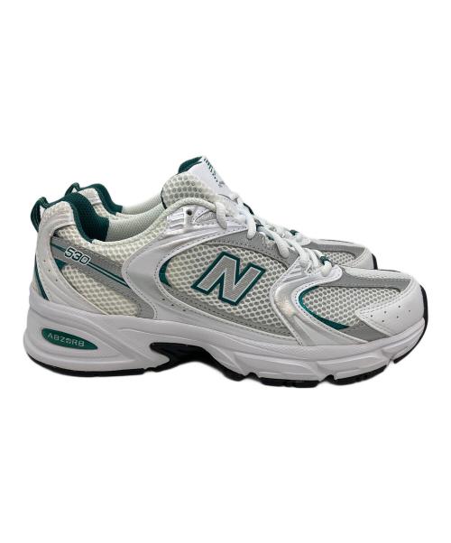 NEW BALANCE（ニューバランス）NEW BALANCE (ニューバランス) ローカットスニーカー ホワイト×グリーン サイズ:25の古着・服飾アイテム