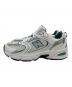 NEW BALANCE (ニューバランス) ローカットスニーカー ホワイト×グリーン サイズ:25：6000円
