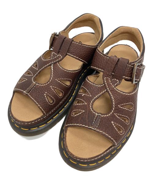 Dr.Martens（ドクターマーチン）Dr.Martens (ドクターマーチン) レザーサンダル ブラウン×ブラック サイズ:24の古着・服飾アイテム