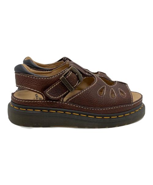 Dr.Martens（ドクターマーチン）Dr.Martens (ドクターマーチン) レザーサンダル ブラウン×ブラック サイズ:24の古着・服飾アイテム