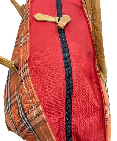 BURBERRY BLUE LABEL（バーバリー ブルー レーベル）BURBERRY BLUE LABEL (バーバリー ブルー レーベル) ナイロントートバッグ オレンジ×ブラックの古着・服飾アイテム