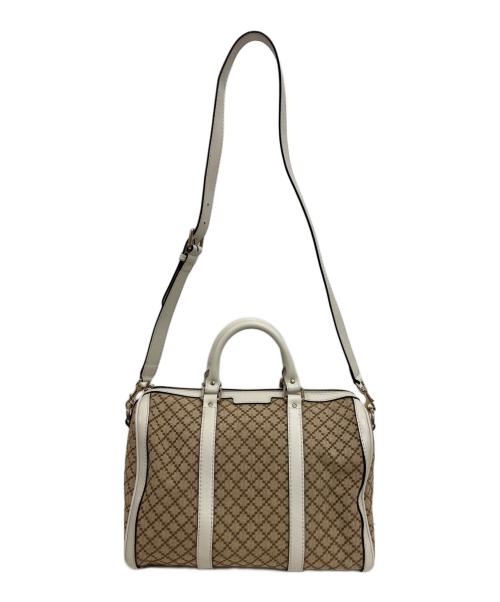 GUCCI（グッチ）GUCCI (グッチ) ミニボストンバッグ  ディアマンテ ベージュ×ホワイトの古着・服飾アイテム