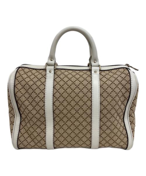 GUCCI（グッチ）GUCCI (グッチ) ミニボストンバッグ  ディアマンテ ベージュ×ホワイトの古着・服飾アイテム