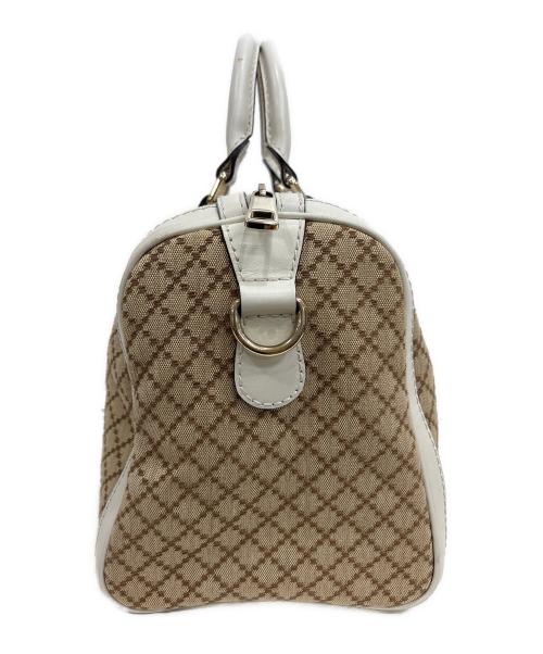 GUCCI（グッチ）GUCCI (グッチ) ミニボストンバッグ  ディアマンテ ベージュ×ホワイトの古着・服飾アイテム