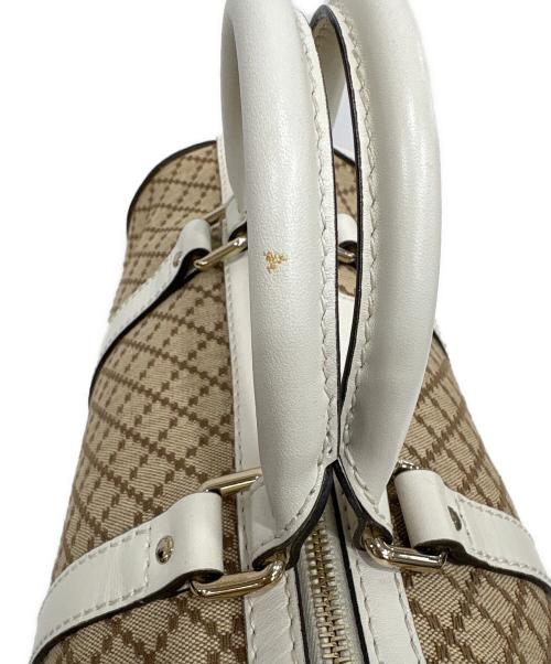 GUCCI（グッチ）GUCCI (グッチ) ミニボストンバッグ  ディアマンテ ベージュ×ホワイトの古着・服飾アイテム