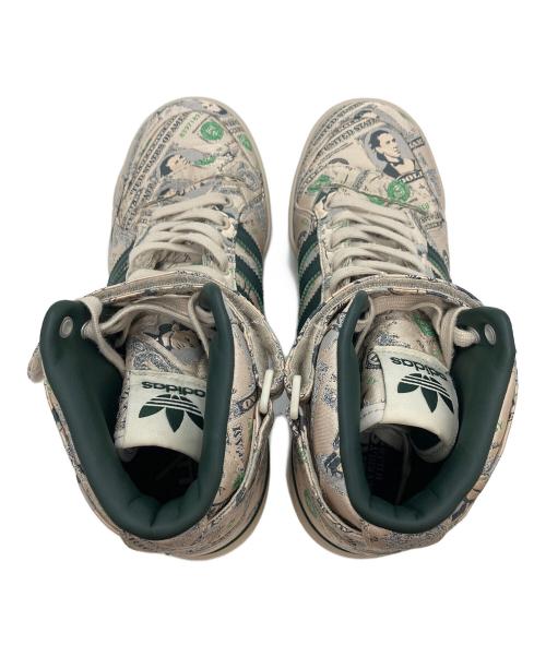 adidas（アディダス）adidas (アディダス) JEREMY SCOTT (ジェレミー スコット) ハイカットスニーカー ベージュ×グリーン サイズ:27.5の古着・服飾アイテム
