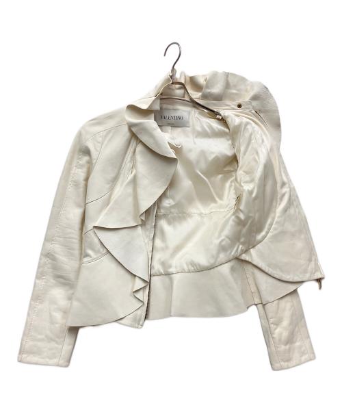 VALENTINO（ヴァレンティノ）VALENTINO (ヴァレンティノ) ホワイトレザージャケット アイボリー サイズ:6の古着・服飾アイテム