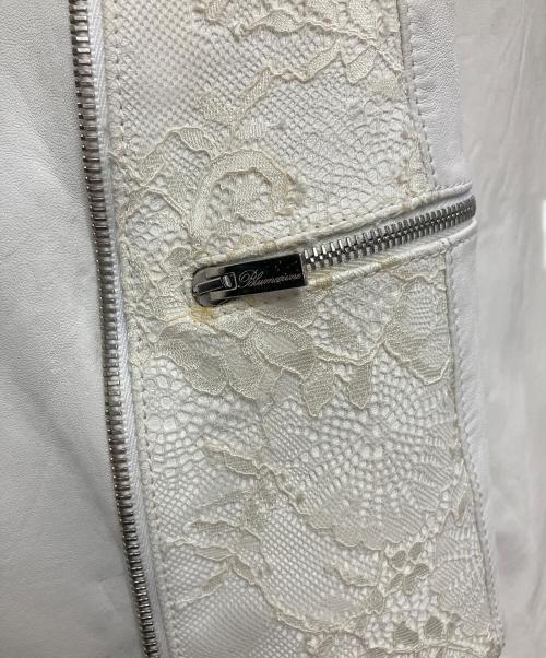 BLUMARINE（ブルマリン）BLUMARINE (ブルマリン) レースレザージャケット ホワイト サイズ:40の古着・服飾アイテム