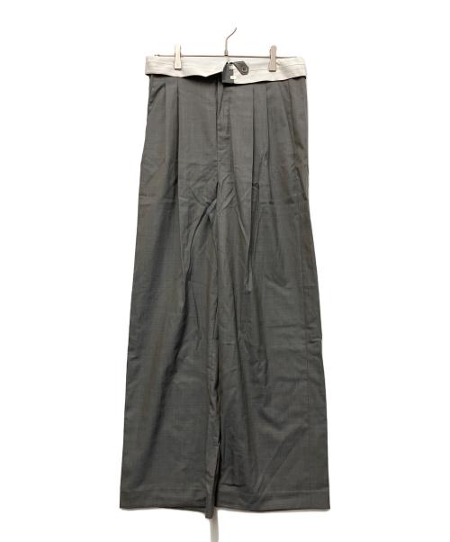 tibi（ティビ）tibi (ティビ) スラックス グレー×ホワイト サイズ:2の古着・服飾アイテム